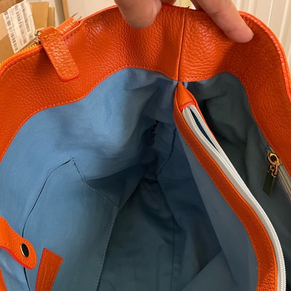 Orange Leather Tote Bag - Picture 11 of 11
